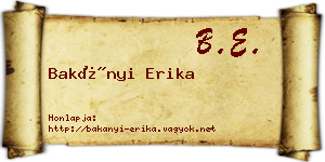 Bakányi Erika névjegykártya